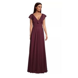 Bill Levkoff Dylan Wine Bridesmaid Dress